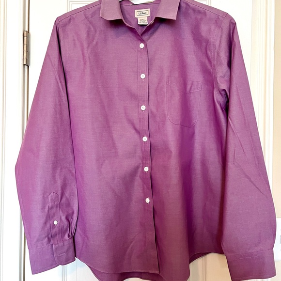 L.L. Bean Women’s Button-Down, Button-Up Purple Top - Large - Picture 2 of 9
